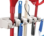 Home It Mop And Broom Holder - Garage Storage Systems With 5 Slots, 6 Ho... - $19.99