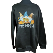 Gnomes Happy Fall Yall Black Sweatshirt Size 1XL  - $24.75