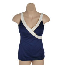 Robby Len Vintage One-Piece Swimsuit ~ Sz 16 ~ Navy Blue &amp; White - £32.56 GBP