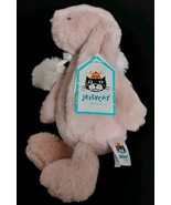 Jellycat Small Bashful Blush Snow Bunny Pom Pom 7.5&quot; Plush HTF  - $64.35
