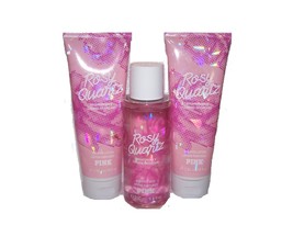 Victoria&#39;s Secret PINK Rosy Quartz 3 Piece Set - Lotion &amp; Mist - £67.54 GBP