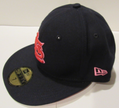 MLB St Louis Cardinals Logo Shaded Baseball Hat 7 1/8 Red w/Pink - £32.22 GBP