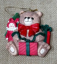 Vintage Teddy Bear Jester Clown Presents Gifts Ceramic Ornament Christmas - £5.35 GBP