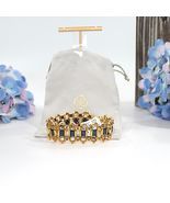 Kendra Scott Antique Gold Lapis Catherine Statement Chain Bracelet M/L N... - $162.86