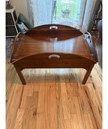 Vintage Hammary Butler&#39;s Tray Coffee Table Georgian Chippendale Drop Leaf - $691.07 CAD