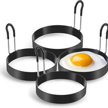 Set of 4 Egg Rings for Egg Muffins, Round Egg Molds for Frying NEW! - $11.98