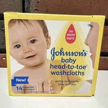 Johnsons Baby HEAD-TO-TOE Washcloths - 14 Count - NOS Disposable Discontinued   - $27.72