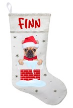 French Bulldog Christmas Stocking - Personalized French Bulldog Stocking... - $33.00