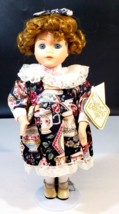 Vintage Soft Expressions Collectors Choice Porcelain Doll By Dandee w/Stand, 13" - £19.77 GBP