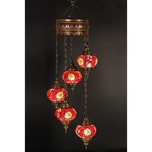 LaModaHome Chandelier, Ceiling Lights, Turkish Lamps, Hanging Mosaic Lights, Pen - £155.71 GBP