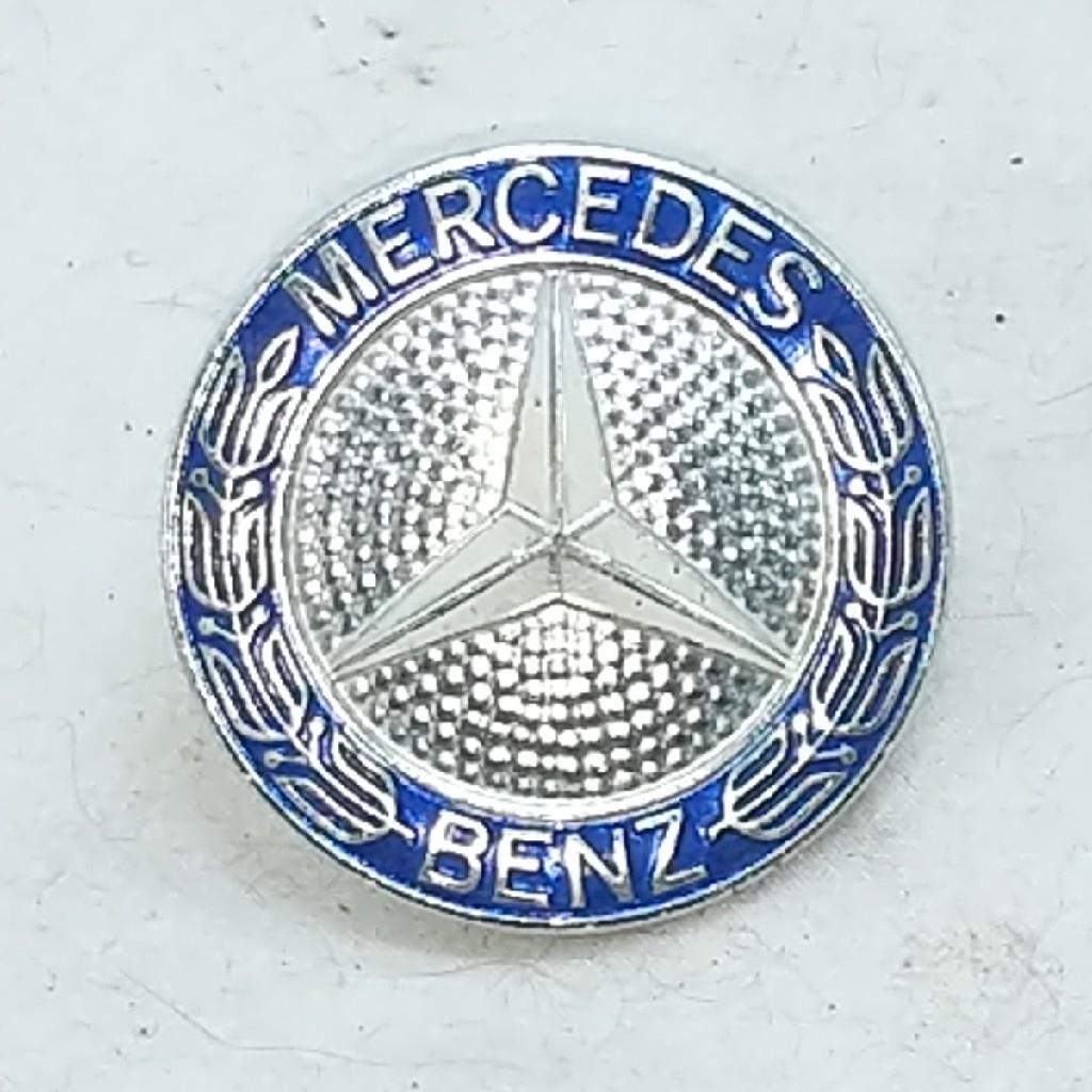Primary image for Mercedes Benz W201 Round Silver Blue Front Grille Emblem 190E 190E 2.3 190E 2.6