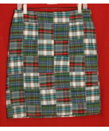 CAPE MADRAS Womens 8 Pencil Skirt Preppy Plaid Patchwork Blue Green Back... - $451.19 MXN