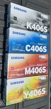 Genuine Set of 4 Samsung CLT-C406S CLT-M406S CLT-Y406S CLT-K406S Toners - £86.52 GBP