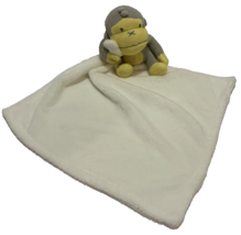 Baby Bum Lovey Gray Yellow Monkey Knit Plush Security Blankie Blanket 13 inch - £8.68 GBP