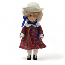 1977 Vogue Brikette 16&quot; Vinyl Plastic Doll, Blonde Curly Hair, Plaid Dress - £18.75 GBP
