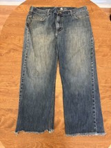 Carhartt Distressed Jeans Adult 40x28 Blue Denim Loose Straight Fit Workwear - £14.02 GBP