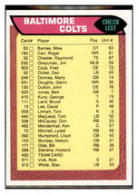 1976 Topps Baltimore Colts Team Checklist Football Card VFBMC - £7.25 GBP