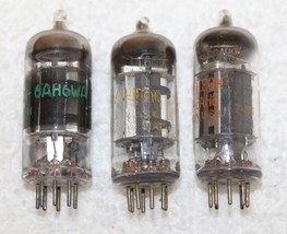 3- Vintage 6AH6WA Audio Valve Vacuum Tubes ~ 1 Tung-Sol 2 Raytheon ~ Tes... - £7.86 GBP