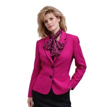 VTG 1980s Le Suit Fuchsia Pink Power Jacket With Matching Scarf NWOT Siz... - $74.95