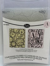 2011 Sizzix CLOCKS &amp; PRINT BLOCKS Embossing Folders 2pk #657663 by Jen Long - $7.69