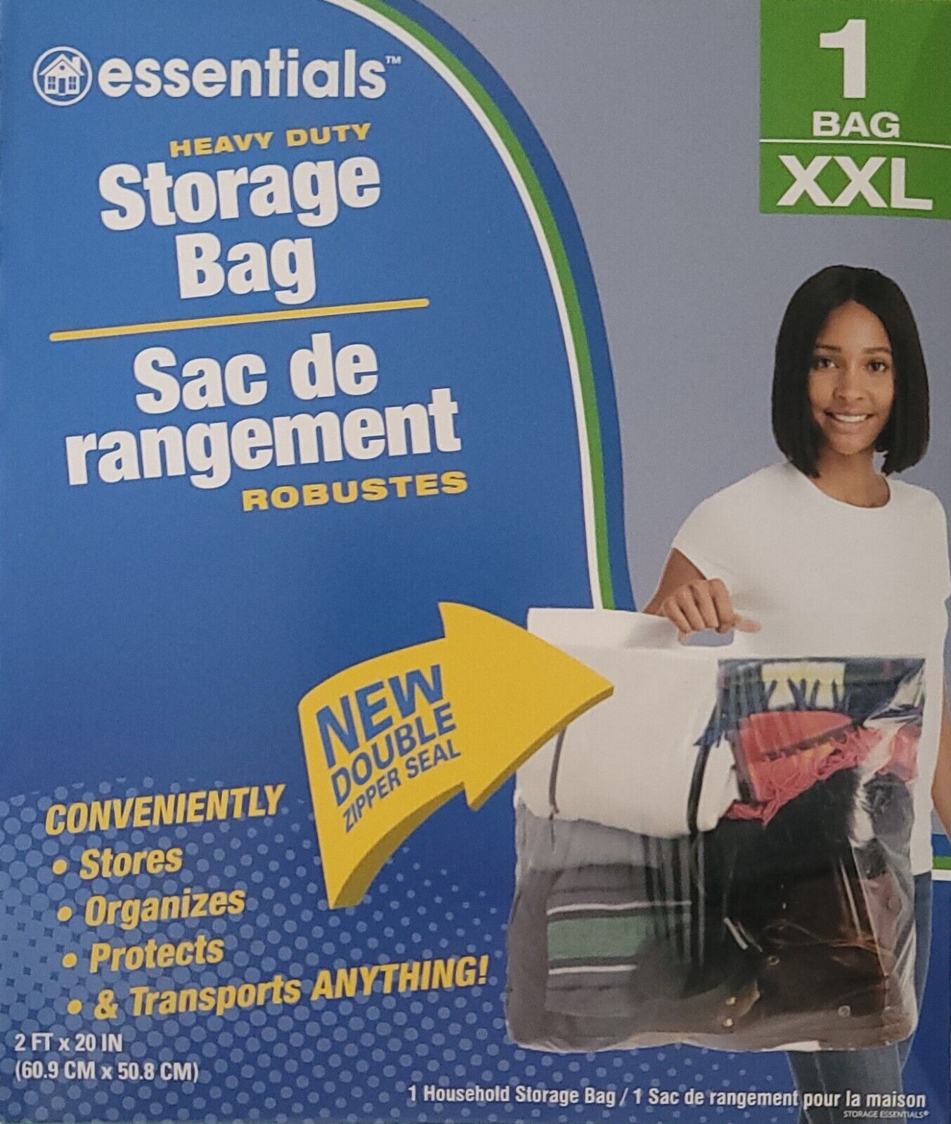 XXLarge Storage Bags Heavy Duty Clear Plastic Zip-Lock w Handle 20”x24” ... - $3.46