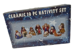 Ceramic 10 piece Nativity set open box - £15.92 GBP