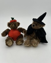 Ty Peter & Esmeralda Halloween Fall  Bear 1993 Beanie Baby Witch Jack O Lantern - $14.03