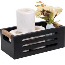 Wood Toilet Paper Holder Basket with Handles Black 12x5.9x4.9in Black - €14,41 EUR Wood Toilet Paper Holder Basket with Handles Black 12x5.9x4.9in Black - €14,41 EUR