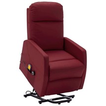 Power Lift Massage Recliner Wine Red Faux Leather - $11,053.54 MXN