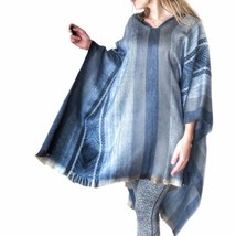 Lightweight Baby Alpaca Wool Cape Poncho Pullover Coat Handmade in Andes - £57.12 GBP