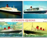 Marino Arte Poster Cunards Regina Navi Multi Vista Continental Misura Ca... - £14.51 GBP