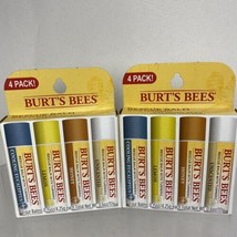 (2) Burt&#39;s Bees Rescue Lip Balm Honey, Lemon, Cooling Eucalyptus, Unscent 4 PACK - £17.19 GBP