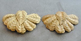 Pair Antique Shoe Fur Dress Clips Leaves Gold Tone - $29.99