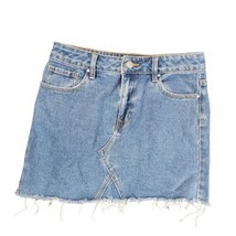 Pacsun Womens Skirt 26 Blue Small Blue Jean Denim Mini Raw Hem Cutoff Skirt Y2K - £12.01 GBP