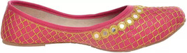 Womens  Bellies Jutti Indian ethnic Mojari flat US Size 6-11 Mesh Pink - £18.37 GBP