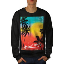 Wellcoda Sunset Wild Sea Mens Sweatshirt, Summer Casual Pullover Jumper - £23.60 GBP+
