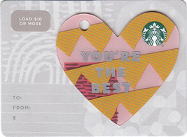 Starbucks 2019 You&#39;re The Best Mini Heart Collectible Gift Card New No Value - £2.34 GBP