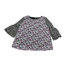 Kidpik Blouse Top Girls XL Multicolor Floral Crew Neck Flared Sleeve Classic Fit - £15.23 GBP