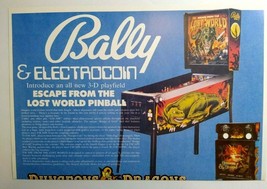 Escape From The Lost World Dungeons Dragons Pinball FLYER Electrocoin NOS - £49.91 GBP