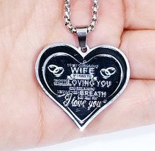 Wife Love Heart Necklace, Stainless Steel Necklace, Gift for Her - £24.92 GBP