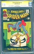Amazing Spider-Man #35 (1966) CGC 7.5 -- Stan Lee signed (SS); 2nd Molten Man - £739.63 GBP