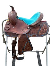 Western Saddle Handmade Floral Basket Tooled Suede Seat Tack Set And Fre... - $5,936.28 MXN+