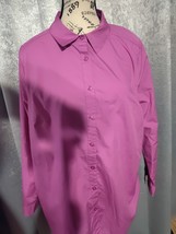 Women&#39;s Roamans pink Button Down Dress Shirt Stretch Size 18W (b10) - $13.11