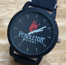 Pendleton Whisky Quartz Watch Men All Black Analog Rubber Band New Battery - £20.82 GBP