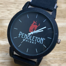 Pendleton Whisky Quartz Watch Men All Black Analog Rubber Band New Battery - £20.00 GBP