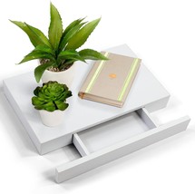 White Floating Shelf With Storage, Floating Shelf For Office, 16&quot; Wall Shelf. - £39.90 GBP