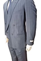 Abito Uomo Grigio Azzurro Slim Doppio Petto Pura Seta Drop 7 Estate Facis Luxury - £244.55 GBP