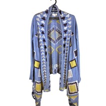 Anthropologie FietsVoor2 Medium Cardigan Women Blue Sweater Boho Aztec - AC - £15.17 GBP