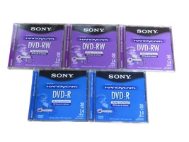Sony Handycam Blank DVD-RW &amp; DVD-R Camcorder 30 Minute 1.4 GB Lot of 5 -... - $19.75