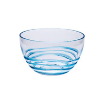Clear and Blue Four Piece Swirl Acrylic Service For Four Bowl Set - $78.99